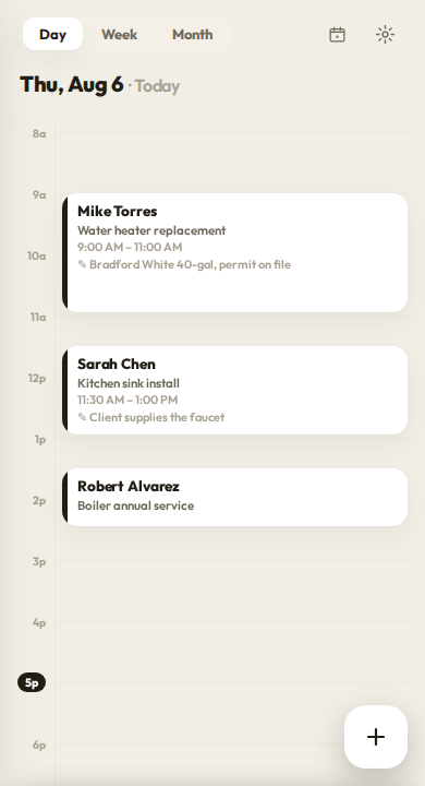 The Workeey schedule: the day laid out in time slots